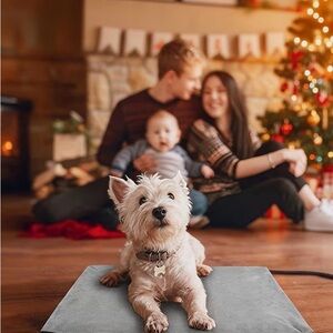 Cozy Gray Dog Heating Pad